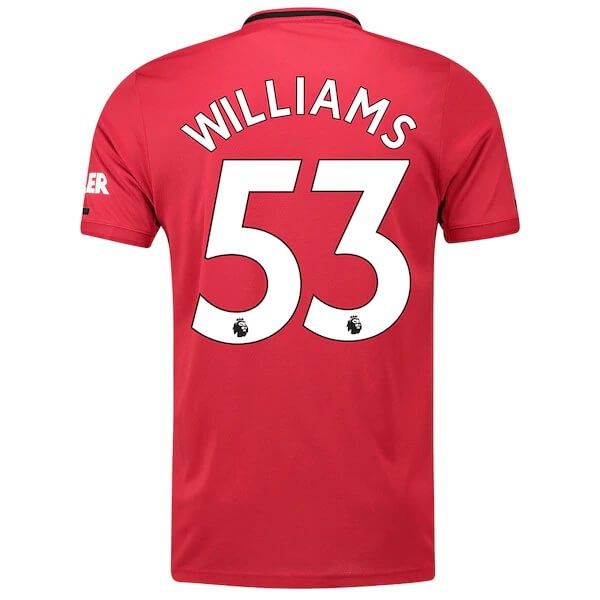 Camiseta Manchester United NO.53 Williams 1ª 2019-2020 Rojo